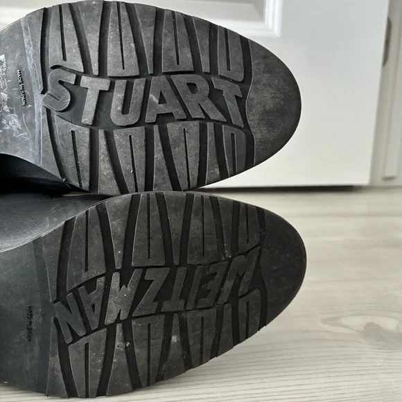 Stuart Weitzman Size 9 Leather Mid-Calf Moto Boots Wrap-Around Strap Boots - Picture 5 of 7